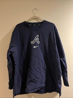 Nike Navy Atlanta Braves 2023 Long Sleeve Windbreaker